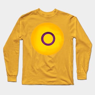 Intersex  pride flag colours circular sphere Long Sleeve T-Shirt